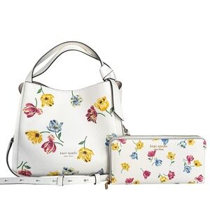 🆕 Kate Spade Knott Tulip Shoulder Bag Toss Embossed Crossbody and Wallet